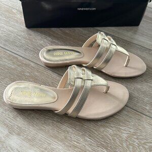 Nine West Gold Strappy Sandals